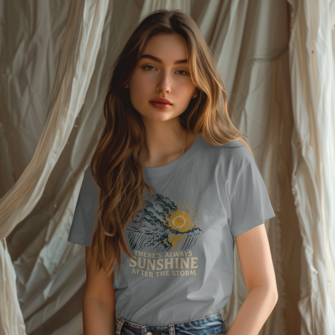 There's Always Sunshine After the Storm healing and motivational T-shirt - Hope & Healing Uplifting Tee by OFAPOD