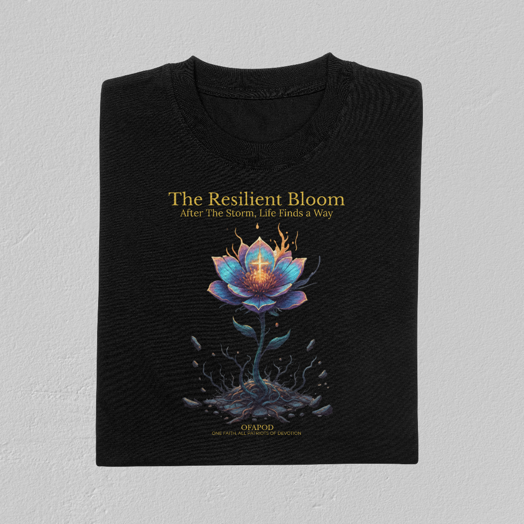 Resilient Bloom Flower of Faith T-shirt - Resiliency Apparel - Faith & Strength Uplifting Tee by OFAPOD