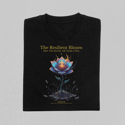Resilient Bloom Flower of Faith T-shirt - Resiliency Apparel - Faith & Strength Uplifting Tee by OFAPOD