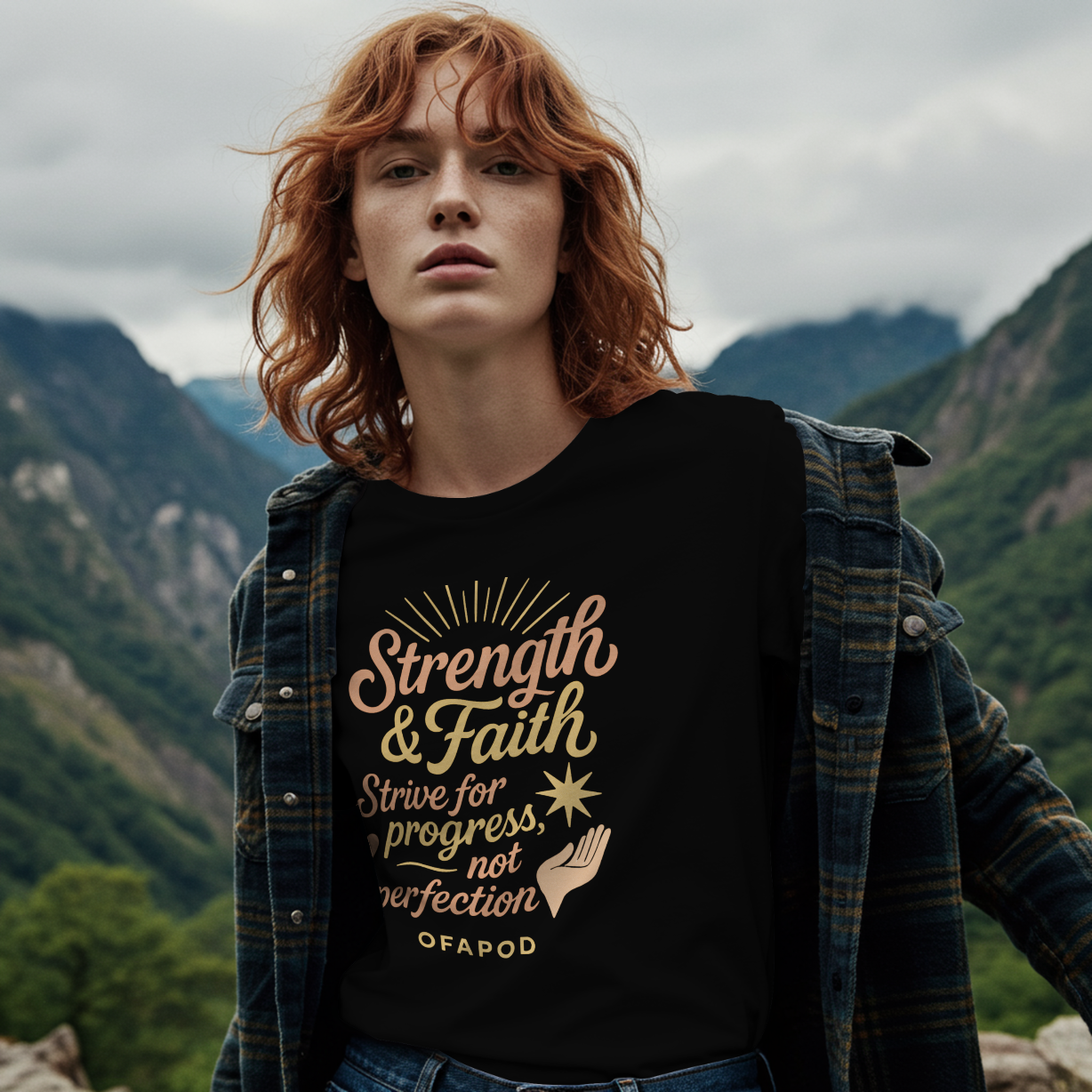 Strength & Faith Tee – Inspirational Motivational Shirt for Hope & Resilience | OFAPOD