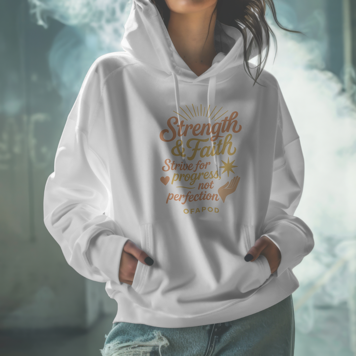 Strength & Faith Hoodie – Inspirational Motivational Apparel for Hope & Resilience | OFAPOD