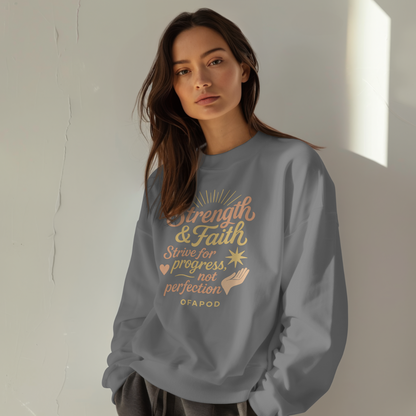 Strength & Faith Sweatshirt – Inspirational Motivational Sweatshirt for Hope & Resilience | OFAPOD